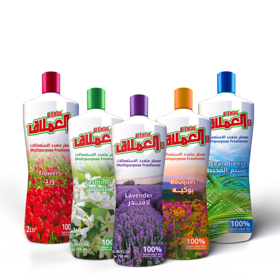 خمس عبوات من معطر العملاق متعدد الاستعمالات بروائح مختلفة